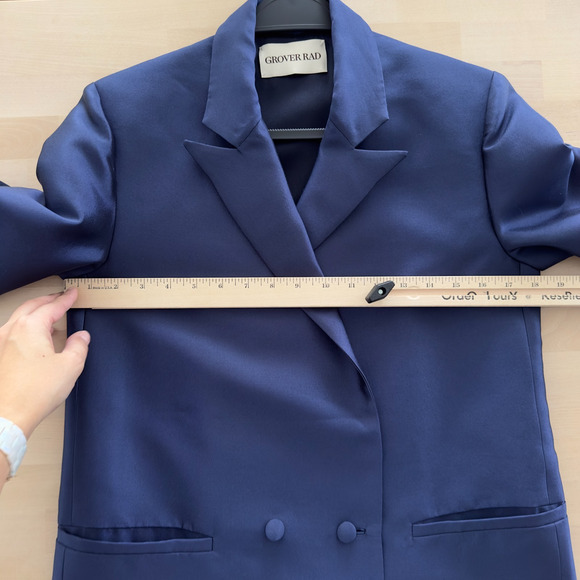 Grover Rad Jacket Womens XS Blue Collection 001 Wool Silk Art Oversized Blazer - Picture 13 of 14